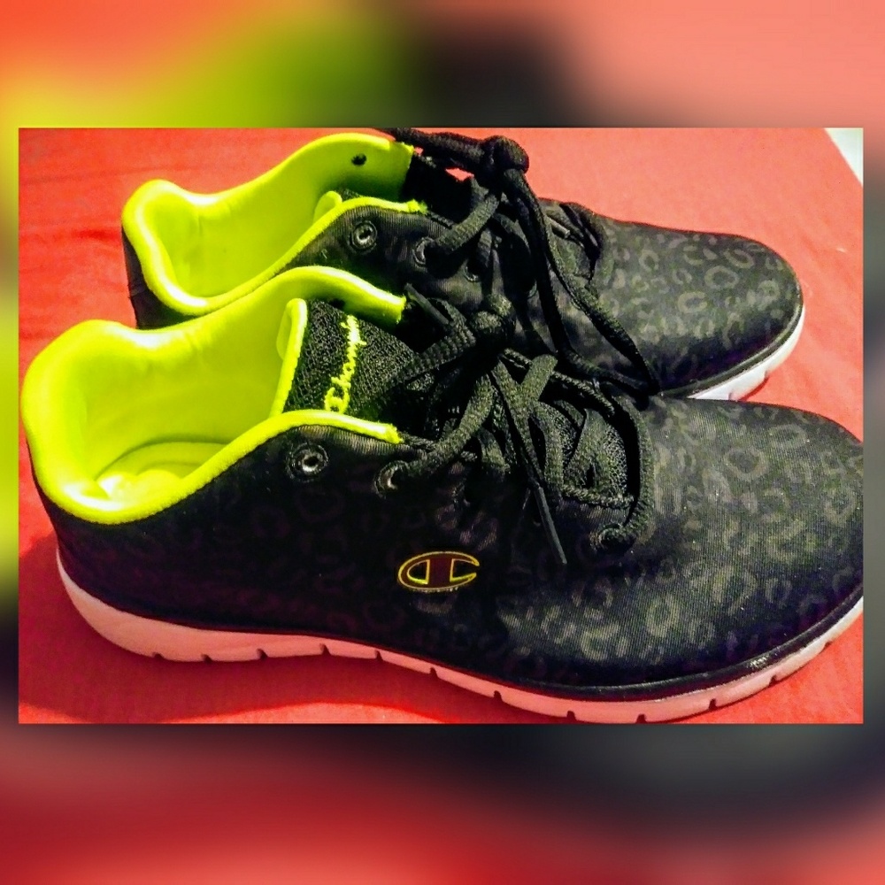 Lime Green and Black Cheetah Print Champions